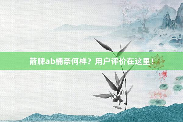箭牌ab桶奈何样？用户评价在这里！