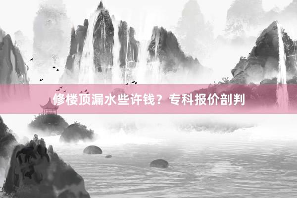 修楼顶漏水些许钱？专科报价剖判